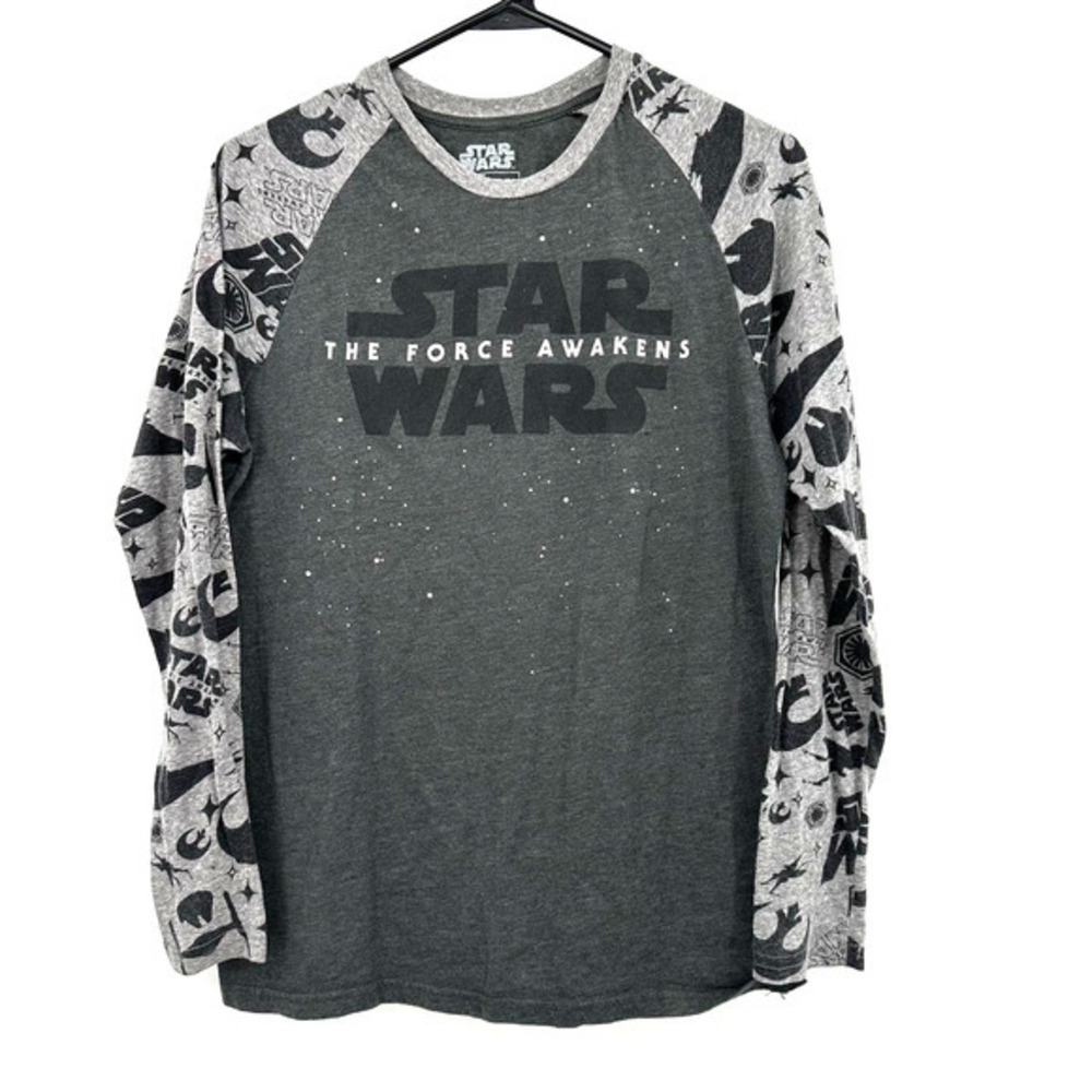 Star Wars by Fifth Sun size Small The Force Awakens baseball tee gray‎ black